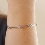 Bracelete com Pontos de Luz Aço Inoxídavel 