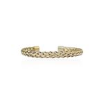 Bracelete Fios Trançados Aço Inoxidável Dourado