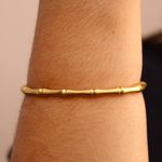 Bracelete Bambu Aço Inoxidável Dourado