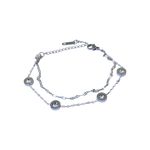 Pulseira Dois Fios com Zircônias Inspiração Bvlgari Aço Inoxidável