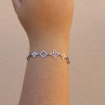 Pulseira Trevo Grande e Trevo Pequeno Aço Inoxidável