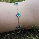 Pulseira Mini Trevo Verde Aço Inoxidável 