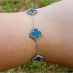 Pulseira Trevo Grande Verde Aço Inoxidável 