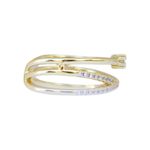 Anel Ajustável Entrelaço com Zircônias Semijoia Banho de Ouro 18K