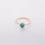 Anel Torcido Com Ponto De Luz Coração Turmalina Paraíba Semijoia Banho De Ouro 18k