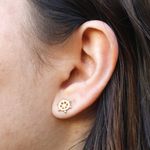 Brinco Timão De Navio Semijoia Banho De Ouro 18k