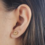 Brinco Pequeno Caranguejo Semijoia Banho De Ouro 18k