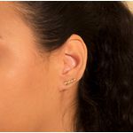 Brinco Mini Ear Cuff Corações Semijoia Banho De Ouro 18k