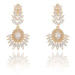 Brinco Festa Folhas e Coroa De Zircônias Cravejadas By Kumbayá Joias