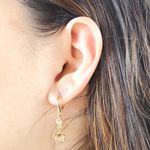 Brinco Argola com Pingente Borboleta de Zirconia Incolor by Kumbayá Joias