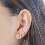 Brinco Ear Cuff Borboletas Cravejadas de Zircônias Banhado a Ouro 18K
