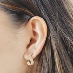 Brinco Sinuoso Cravejado Banho de Ouro 18K