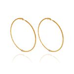 Brinco Argola Grande Texturizada Banho de Ouro 18K