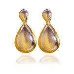 Brinco Gotas Texturizadas Banho de Ouro 18K