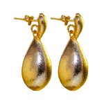 Brinco Gotas Texturizadas Banho de Ouro 18K