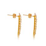 Brinco Zircônias e Spikes Banho de Ouro 18K