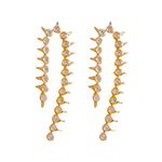Brinco Zircônias e Spikes Banho de Ouro 18K
