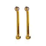 Brinco Longo Laminado com Base Redonda Banho de Ouro 18K