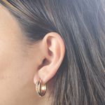 Brinco Argola Zircônias Coloridas Banho de Ouro 18K