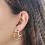 Brinco Orgânico Banho de Ouro 18K