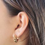 Brinco Argola Croissant Banho de Ouro 18K
