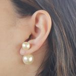 Brinco Grace Kelly Pérola Banho de Ouro 18K