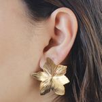 Brinco Floral Banho de Ouro 18K