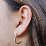 Brinco Argola Coração Cravejada Grande Banho de Ouro 18K