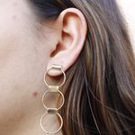 Brinco Grande Elos Banho de Ouro 18K