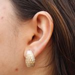 Brinco Gota Trabalhada Banho de Ouro 18K