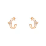 Brinco Meia Argola Zircônias Incolores e Borboletas by Kumbayá Joias 