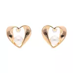 Brinco Coração Torcido Com Pérola By Kumbayá Joias