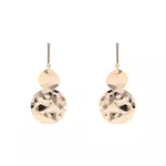 Brinco Duplo Redondo Martelado e Base Palito by Kumbayá Joias 