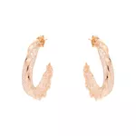 Brinco Meia Argola Dupla Trançada e Malha de Zircônias by Kumbayá Joias 