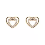 Brinco Coração Duplo Vazado com Zircônias by Kumbayá Joias 