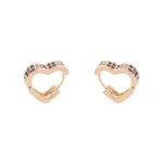 Brinco Argola M Coração Cravejado de Zircônias Coloridas by Kumbayá Joias 