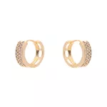 Brinco Argola 3 Fileiras Cravejada de Zircônias by Kumbayá Joias 