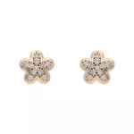 Brinco Flor Com Zircônias Incolores By Kumbayá Joias