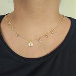 Colar Choker Pai Nosso e Zircônias Coloridas By Kumbayá Joias