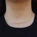 Colar Com Zircônias Penduradas Banho de Ouro 18K
