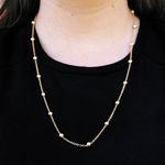 Colar Longo com Esferas Pequenas Banho de Ouro 18K