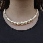 Choker Pérolas Médias Degradê Banho de Ouro 18K