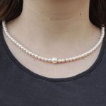 Colar Pérolas 6mm e Pérola Central de 10 mm Banho de Ouro 18K