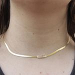 Choker Lacraia com Zircônias Riviera Banho de Ouro 18K