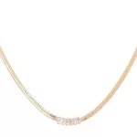 Choker Lacraia com Zircônias Riviera Banho de Ouro 18K