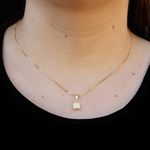 Colar Quadrado de Zircônias com Corrente Veneziana Banho de Ouro 18K