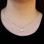 Colar Redondo de Zircônias com Corrente Veneziana Banho de Ouro 18K