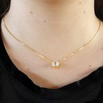 Colar Ponto de Luz Banho de Ouro 18K