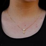 Colar Coração Menino Cravejado Semijoia Banho de Ouro 18K