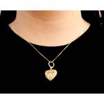 Pingente Relicário de Coração Semijoia Banho de Ouro 18K